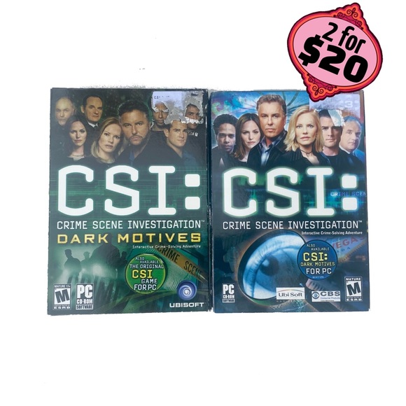 โผ๏ธLAST CHANCE ๐2/$20 Set of 2 PC Games CSI Forensic Crime Mystery Games - Picture 1 of 9